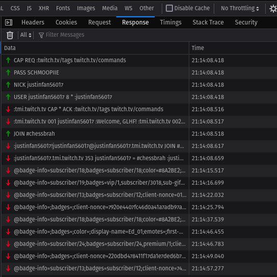 Twitch websocket internals